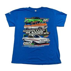 Christian Classic Cruisers Cars Graphic Tee Thrifted Vintage Style Size M